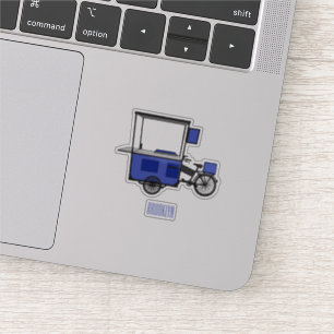 Food cart cartoon illustration