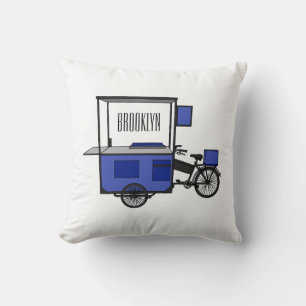 Food cart cartoon illustration cushion