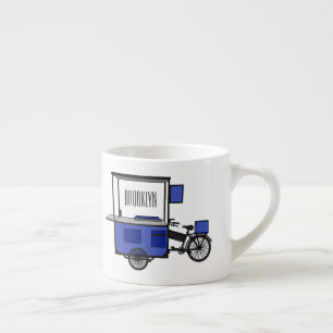 Food cart cartoon illustration espresso cup