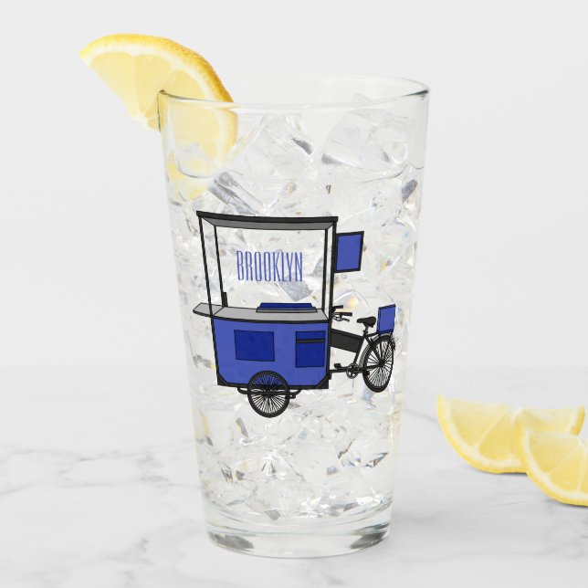 Food cart cartoon illustration glass (Front Ice)