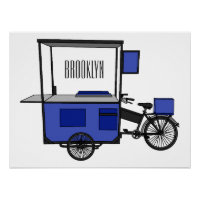 Food cart cartoon illustration