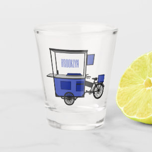 Food cart cartoon illustration shot glass