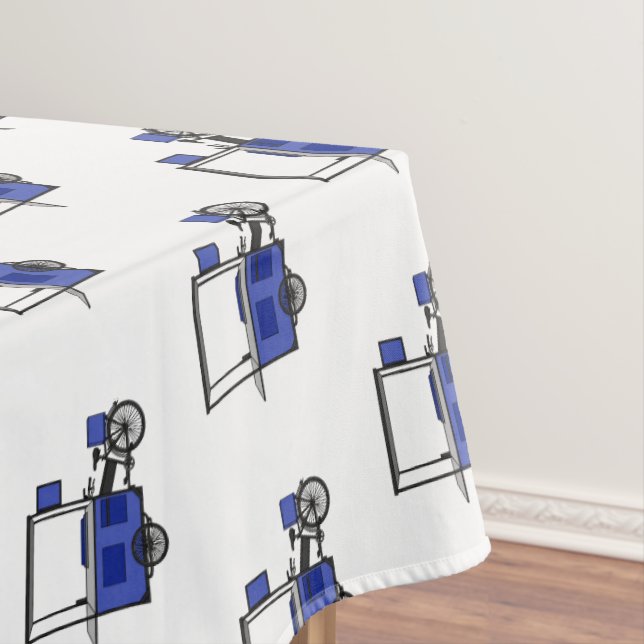 Food cart cartoon illustration tablecloth (In Situ)