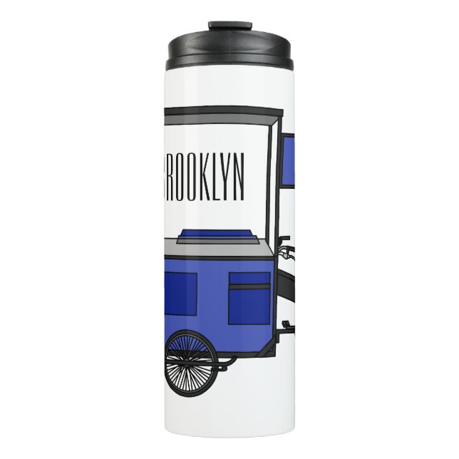 Food cart cartoon illustration thermal tumbler (Front)