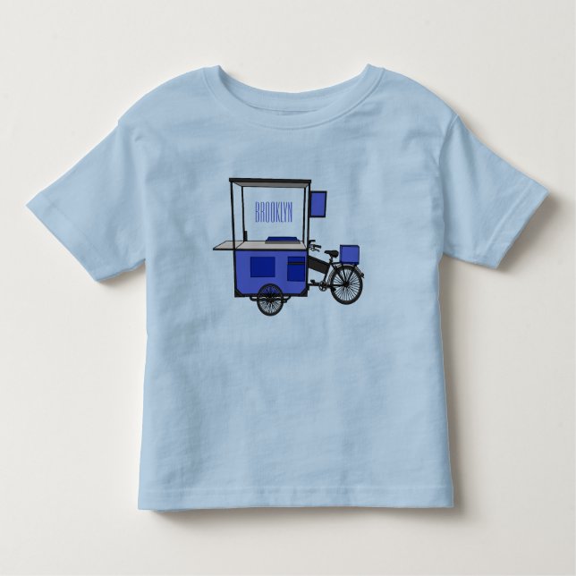 Food cart cartoon illustration toddler T-Shirt (Front)