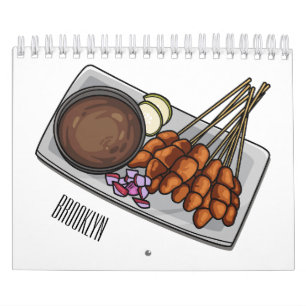 Food cartoon illustration calendar