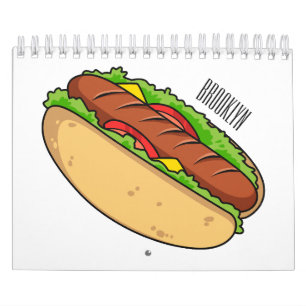 Food cartoon illustration calendar