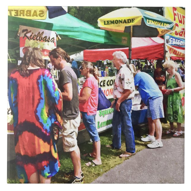 Food Carts at the Fair Ceramic Tile (Front)