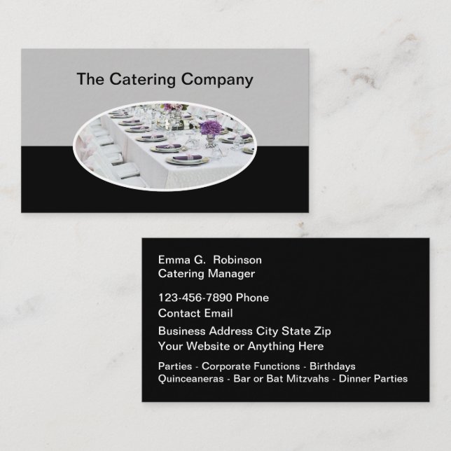 Food Catering Business Cards (Front/Back)