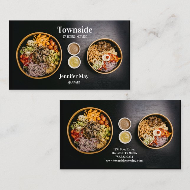 Food Catering Restaurant Business Card (Front/Back)