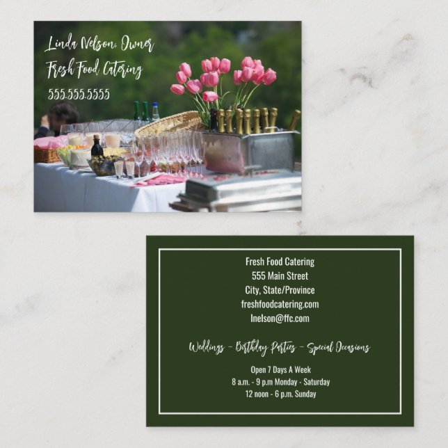 Food Catering Special Events and Parties Business Card (Front/Back)