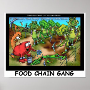 Food Chain Gang Funny Art Posters