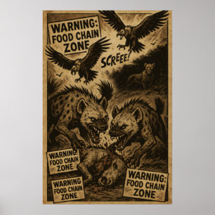 Food Chain Zone Warning Art Poster