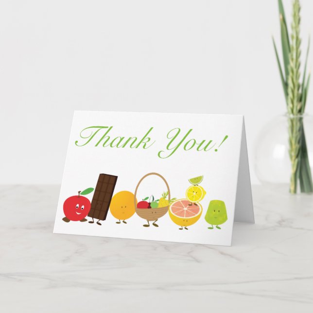 Food characters thank you card (Front)