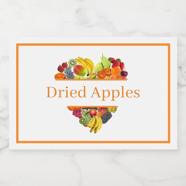 Food Container Canister Label Dried Apples (Single Label)