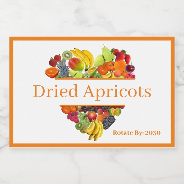 Food Container Canister Label Dried Apricots (Single Label)