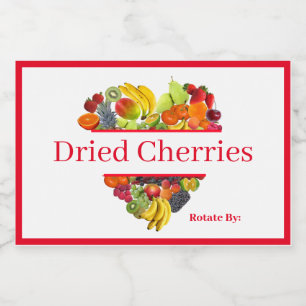 Food Container Canister Label Dried Cherries
