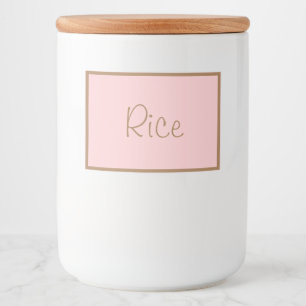 Food Container Canister Label Rice