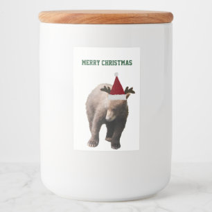 Food Container Label 2x3 of bear cub