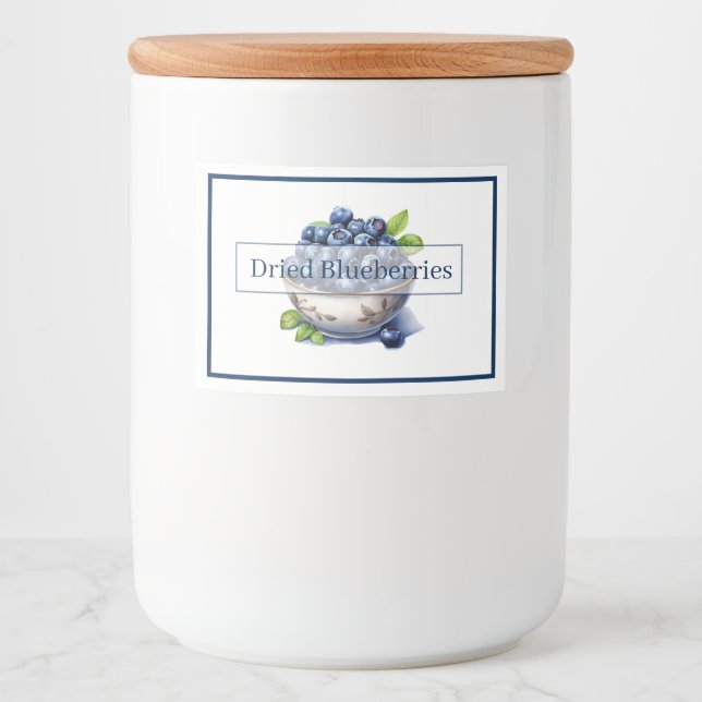 Food Container Label Dried Blueberries (Front)