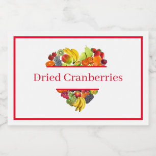 Food Container Label Dried Cranberries