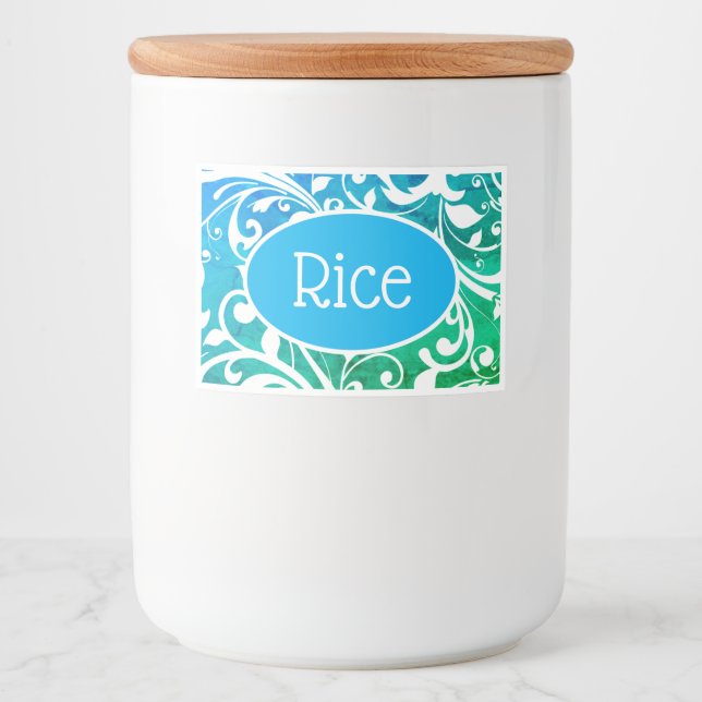 Food Container Label Scrolls-Rice (Front)