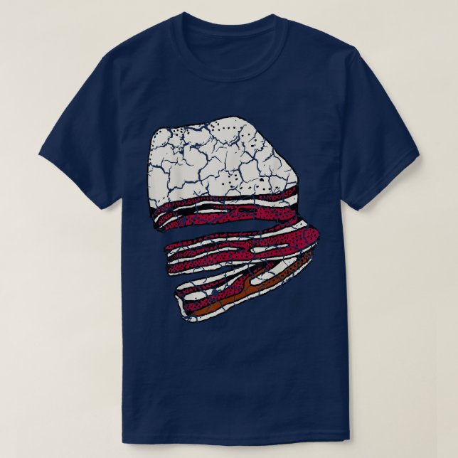 Food Cooking Foodie Bacon Pork Distressed  T-Shirt (Design Front)