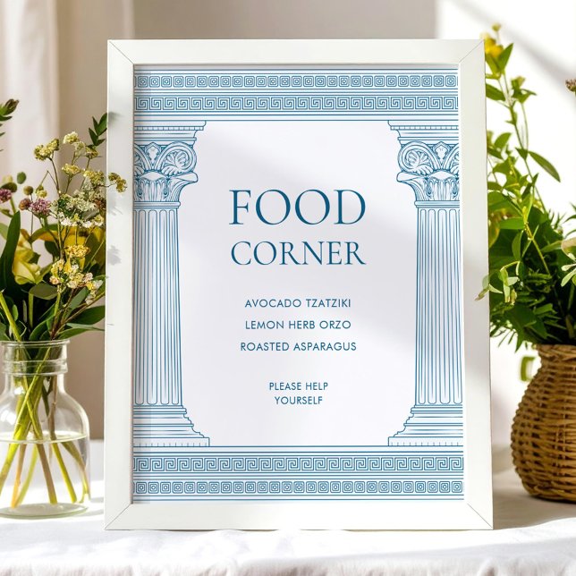Food corner table Sign in blue (Creator Uploaded)