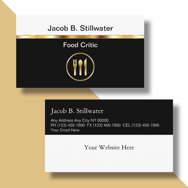 Food Critic Business Cards (Creator Uploaded)