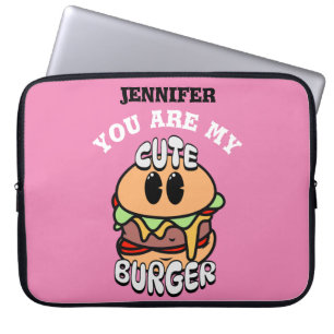 Food, Cute Burger, Sweet and humour valentine gift Laptop Sleeve