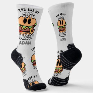 Food, Cute Burger, Sweet Romantic valentine gift Socks