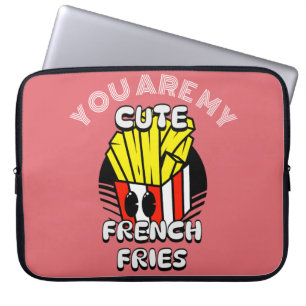 Food, Cute French Fries, Fry-Day personalise Gift  Laptop Sleeve