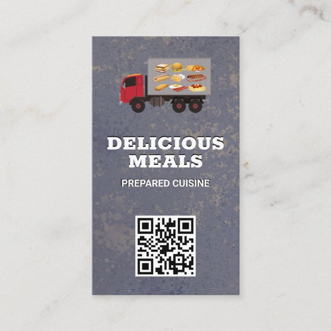Food Deliver Driver | QR Code Business Card (Front)
