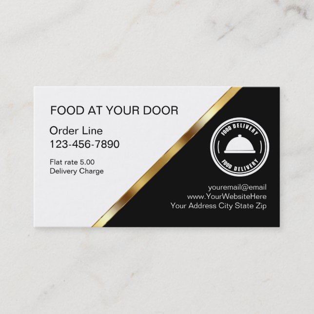 Food Delivery Business Cards (Front)