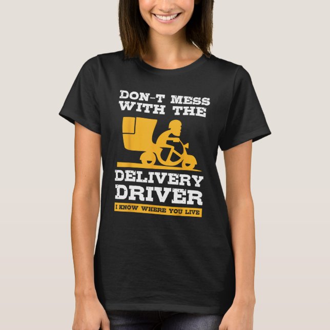 food delivery driver costume for courier service w T-Shirt (Front)