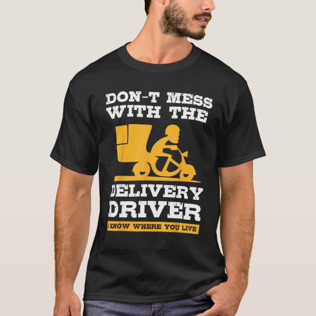 food delivery driver costume for courier service w T-Shirt (Front)