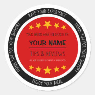 Food Delivery Driver Customer Appreciation  Classic Round Sticker