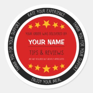 Food Delivery Driver Customer Appreciation  Classic Round Sticker