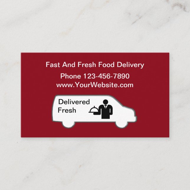 Food Delivery Service Business Card (Front)