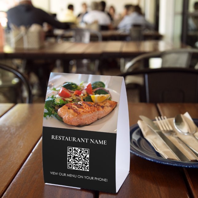 Food Digital Menu QR Code Paper Pedestal Sign (Insitu(Restaurant))