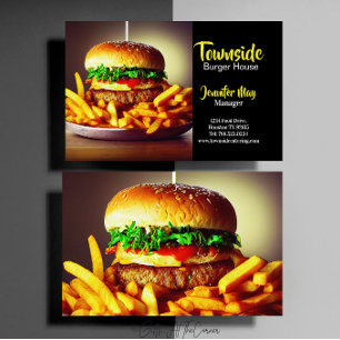 Food Diner Beef Bacon Egg Burger House Restaurant Business Card