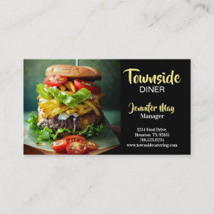 Food Diner Beef Burger Restaurant Business Card