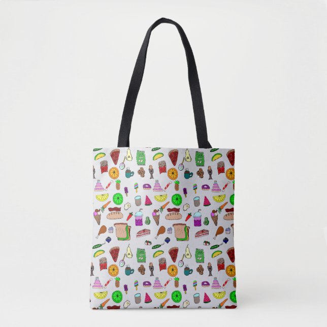Food Doodles in Color Tote Bag (Front)