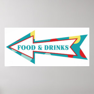 Food Drink Arrow Sign Carnival Circus Birthday LFT