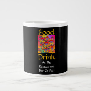 Food Drink At Restaurant Bar Or Pub Black Large Coffee Mug