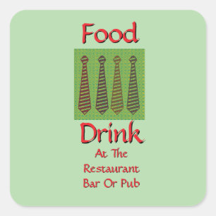 Food Drink At Restaurant Bar Or Pub Lt Green Square Sticker