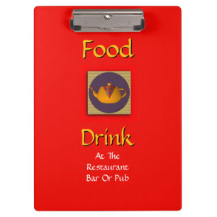 Food Drink At Restaurant Bar Or Pub Red Clipboard