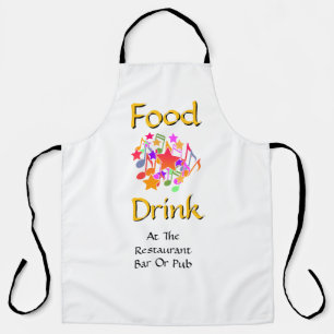 Food Drink At Restaurant Bar Or Pub White  Apron