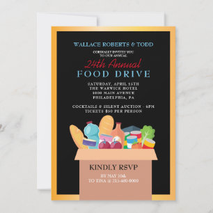 FOOD DRIVE Auction Corporate Gala Fundraiser Invitation