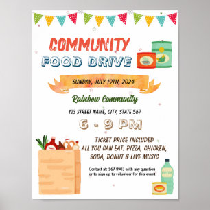 Food Drive event template Poster